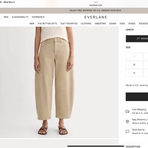 Everlane, The Way-High Curve Jean, size 24, color - Chanterelle, 27 inseam.